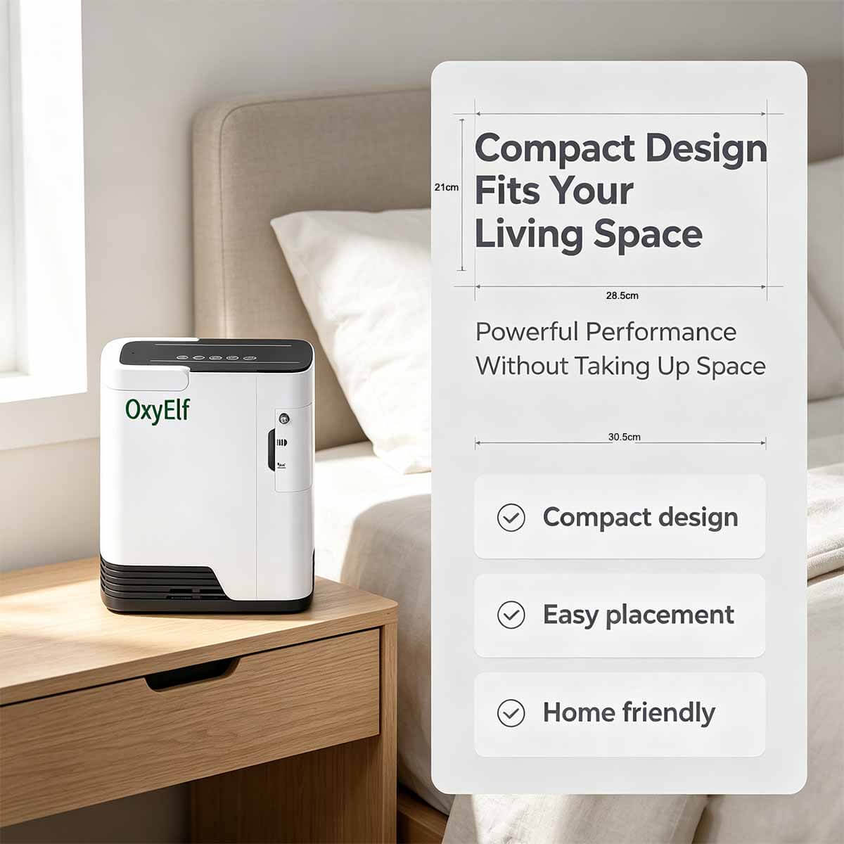 Portable Home Oxygen Concentrator, 1-7 Liter Adjustable Home Oxygen Generator, Home Oxygen Therapy Oxygen Concentrator