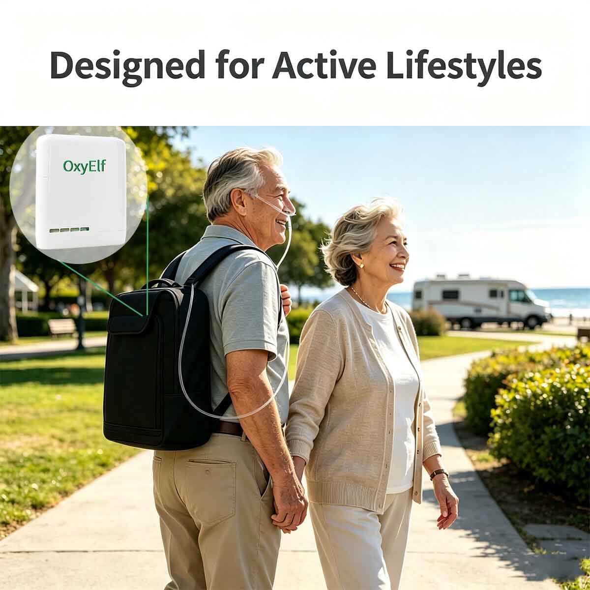 Mini Portable Oxygen Concentrator, Adjustable From 1-7 Liters/Minute, Equipped With a Removable Lithium Battery