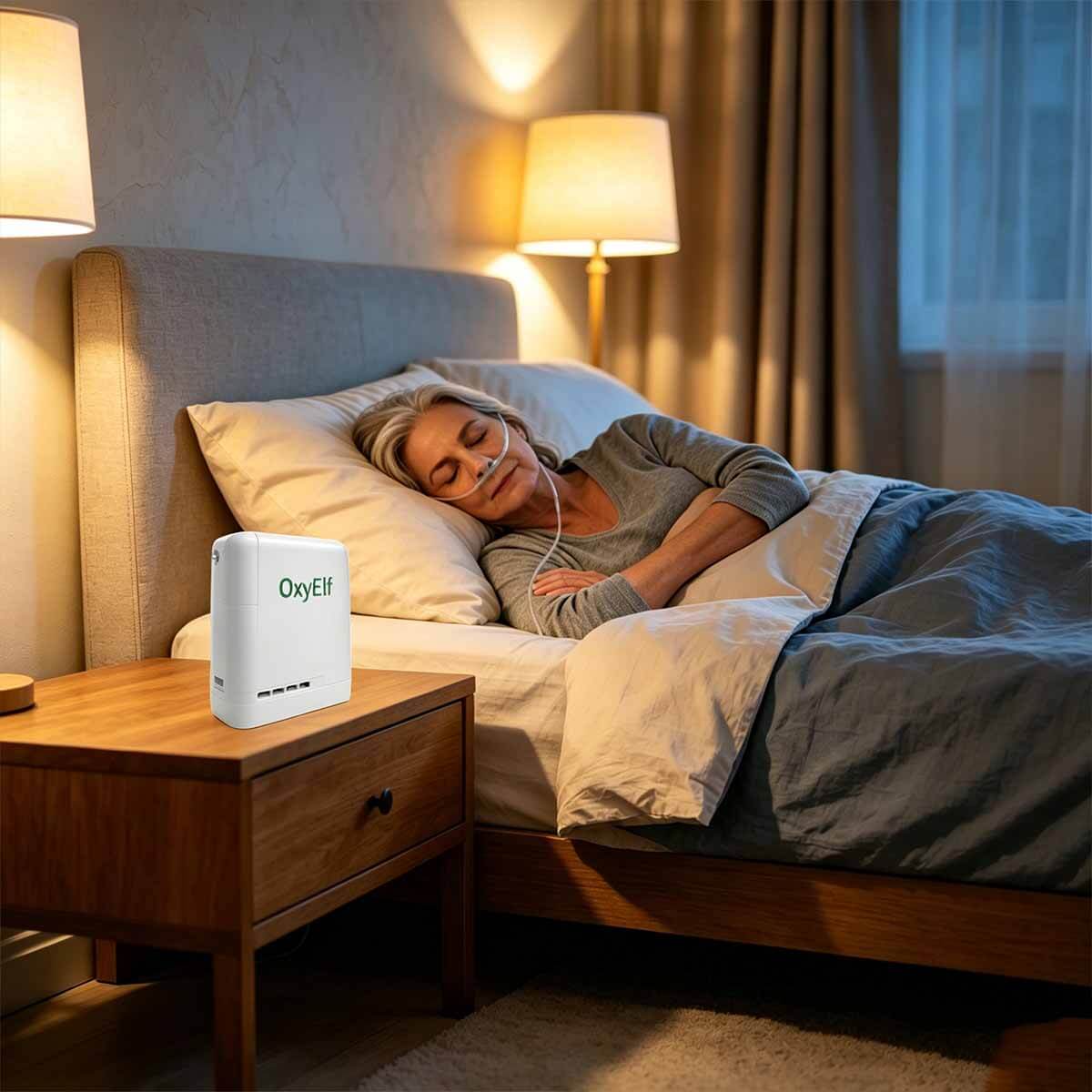 Mini Portable Oxygen Concentrator, Adjustable From 1-7 Liters/Minute, Equipped With a Removable Lithium Battery