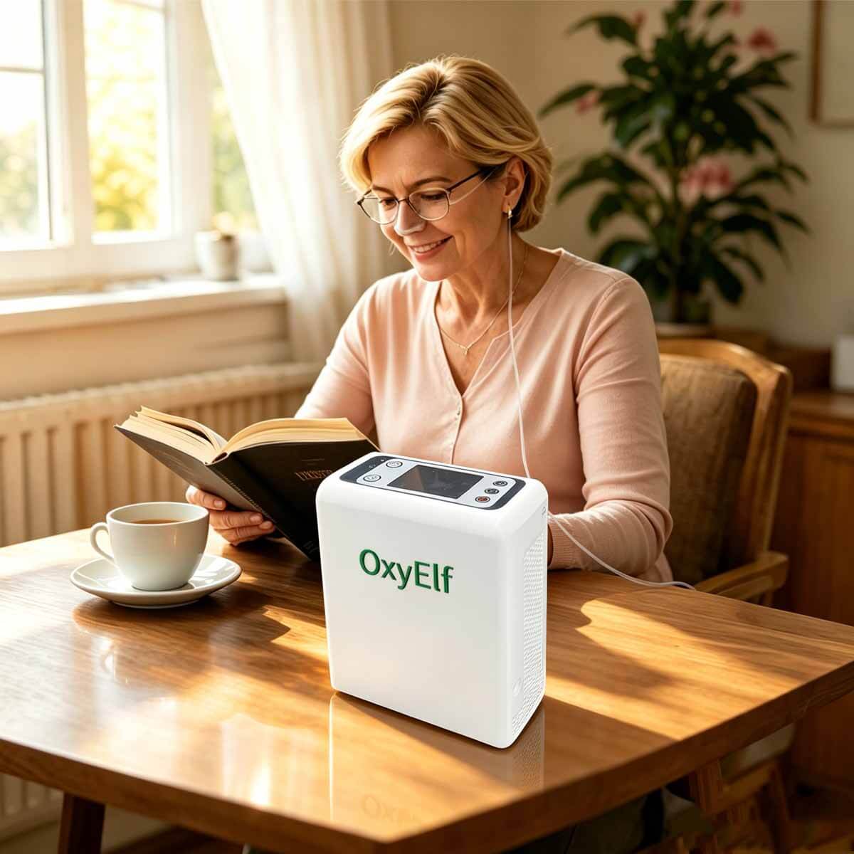 Mini Portable 1-6L Adjustable Oxygen Concentrator with Detachable Battery, Suitable for Home and Travel use