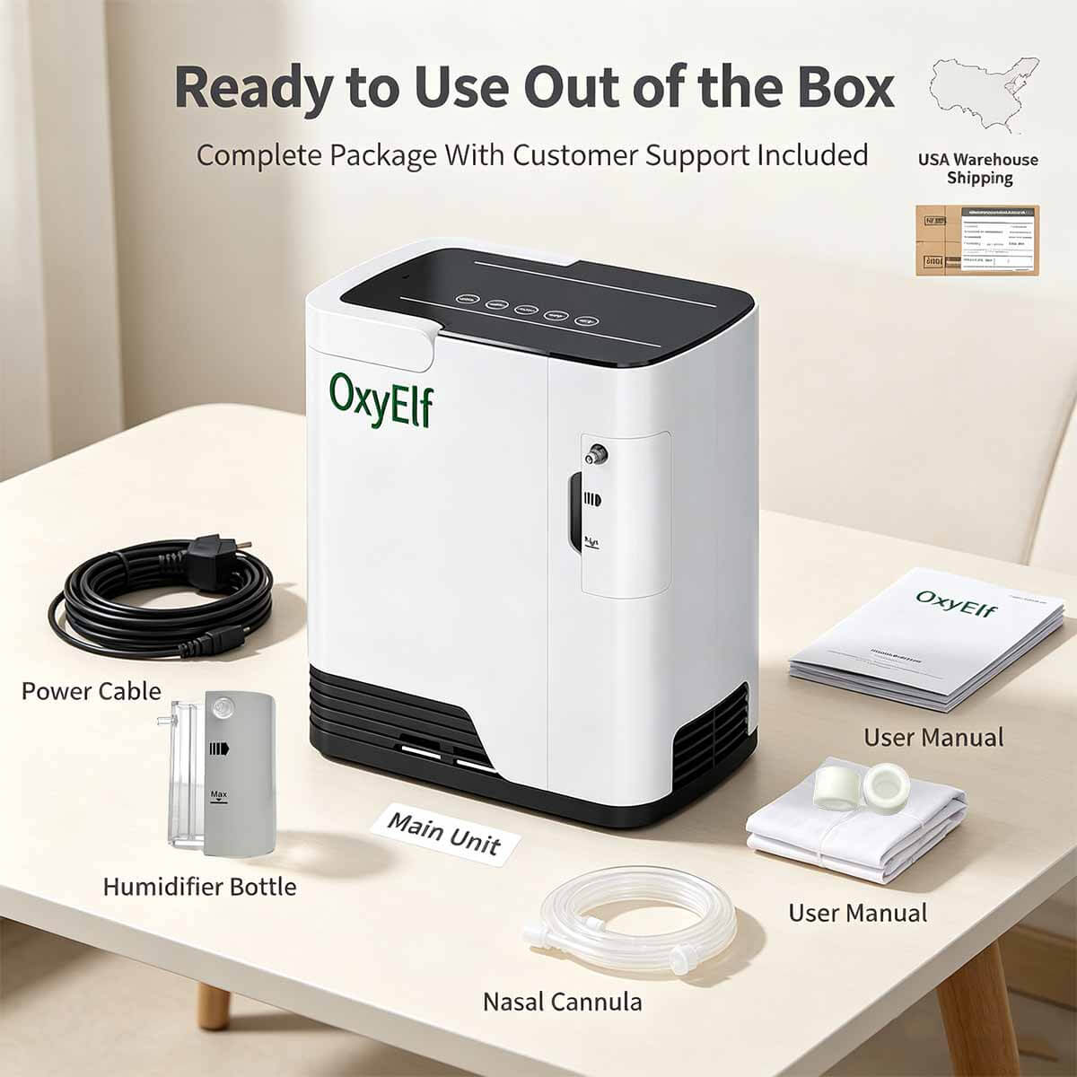 Portable Home Oxygen Concentrator, 1-7 Liter Adjustable Home Oxygen Generator, Home Oxygen Therapy Oxygen Concentrator