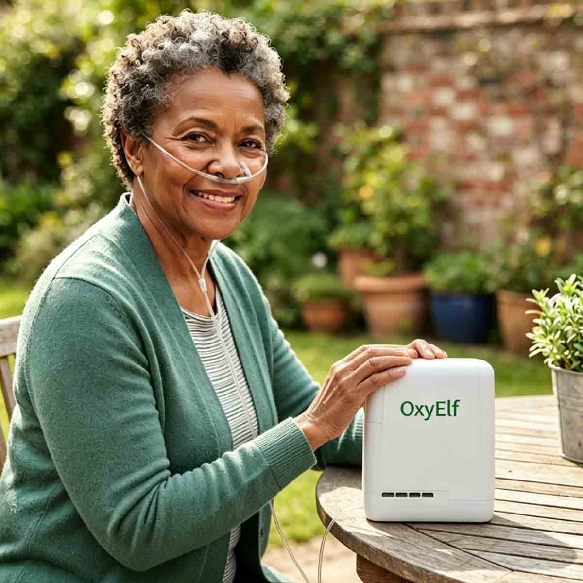 Mini Portable Oxygen Concentrator, Adjustable From 1-7 Liters/Minute, Equipped With a Removable Lithium Battery
