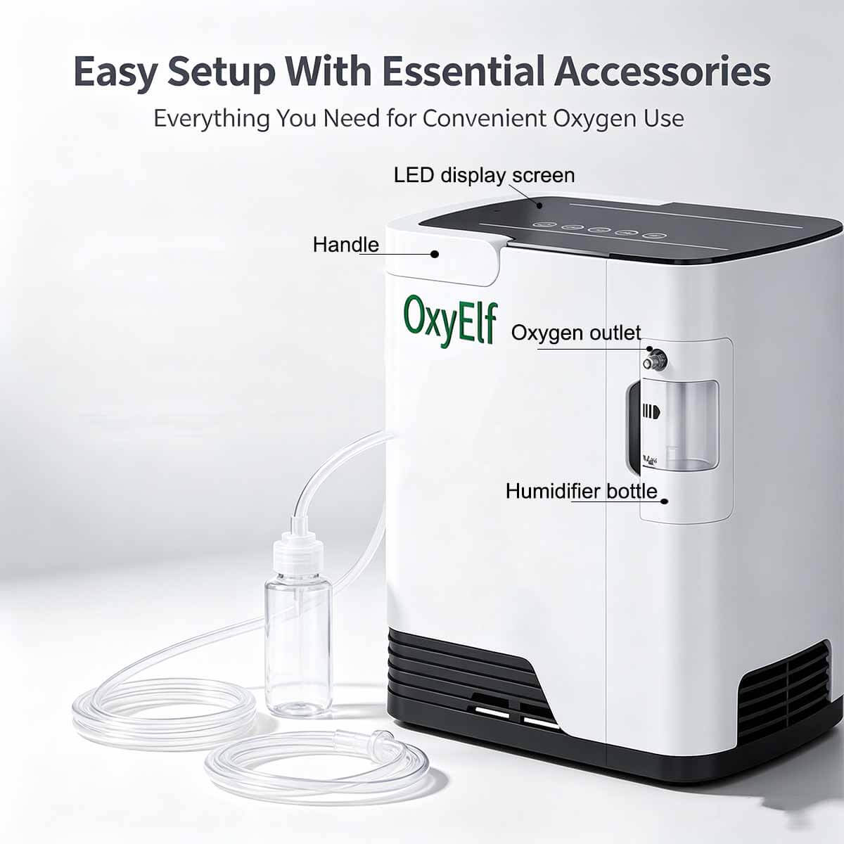 Portable Home Oxygen Concentrator, 1-7 Liter Adjustable Home Oxygen Generator, Home Oxygen Therapy Oxygen Concentrator