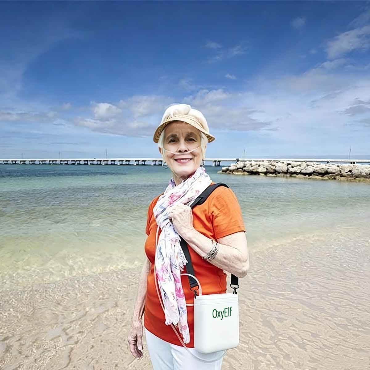Small Portable 1-5L Adjustable Continuous Flow Oxygen Concentrator with Removable Battery, Suitable for Home and Travel Use OxyElf Elf-Y5