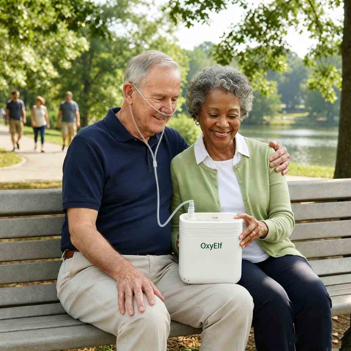 Small Portable 1-5L Adjustable Continuous Flow Oxygen Concentrator with Removable Battery, Suitable for Home and Travel Use OxyElf Elf-Y5