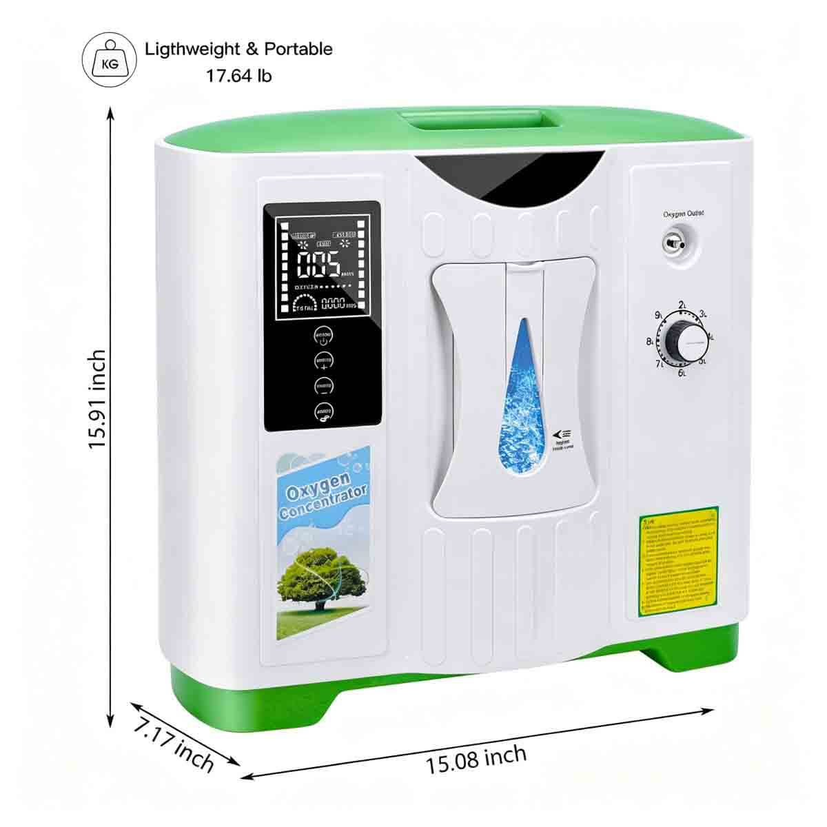 Oxygen Concentrator 2-9 Liter Continuous Flow Adjustable, 93% Oxygen Concentration, Silent Home Oxygen Concentrator