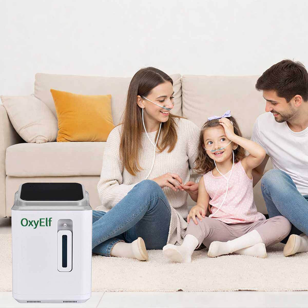 Home Use Oxygen Concentrator, Adjustable Flow Rate 1-7 Liters , Integrated Oxygen Nebulizer, Low Noise, Suitable For Home and Personal Care