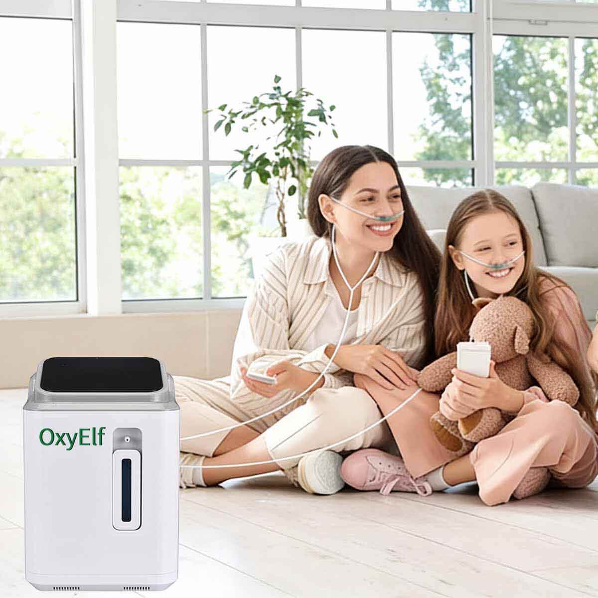Home Use Oxygen Concentrator, Adjustable Flow Rate 1-7 Liters , Integrated Oxygen Nebulizer, Low Noise, Suitable For Home and Personal Care