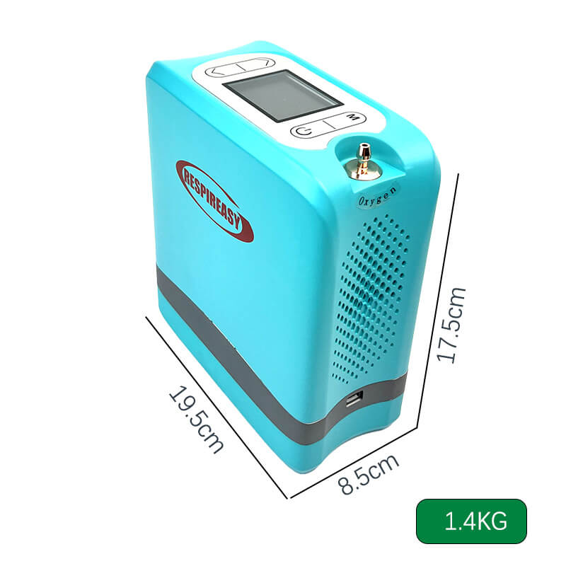 Mini Portable 1-7L Adjustable Pulse Flow Oxygen Concentrator for Home and Travel Use with Removable Lithium Battery RESPIREASY RE-Y7 .