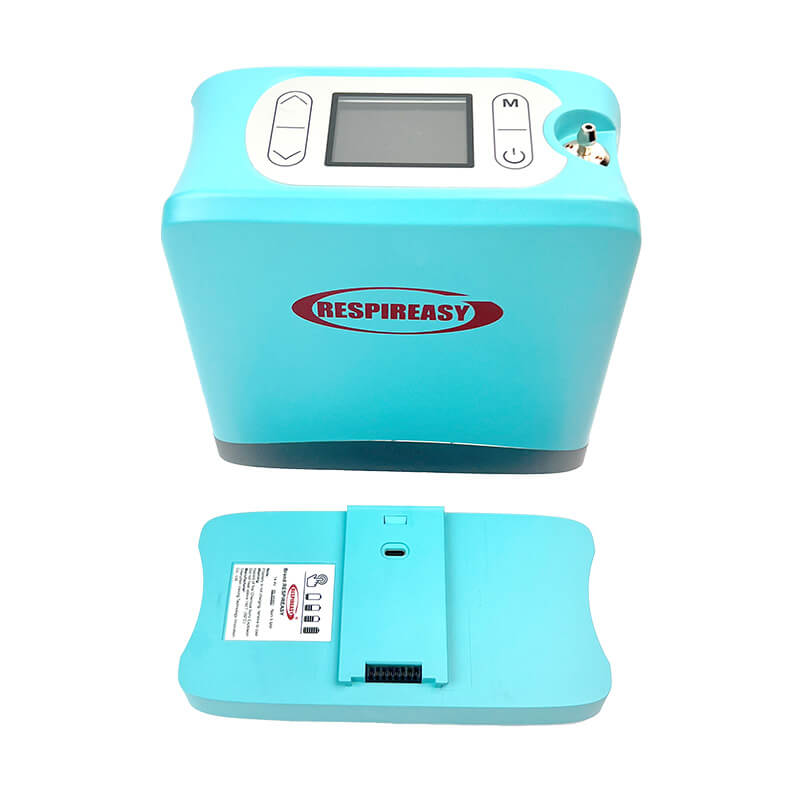 Mini Portable 1-7L Adjustable Pulse Flow Oxygen Concentrator for Home and Travel Use with Removable Lithium Battery RESPIREASY RE-Y7 .