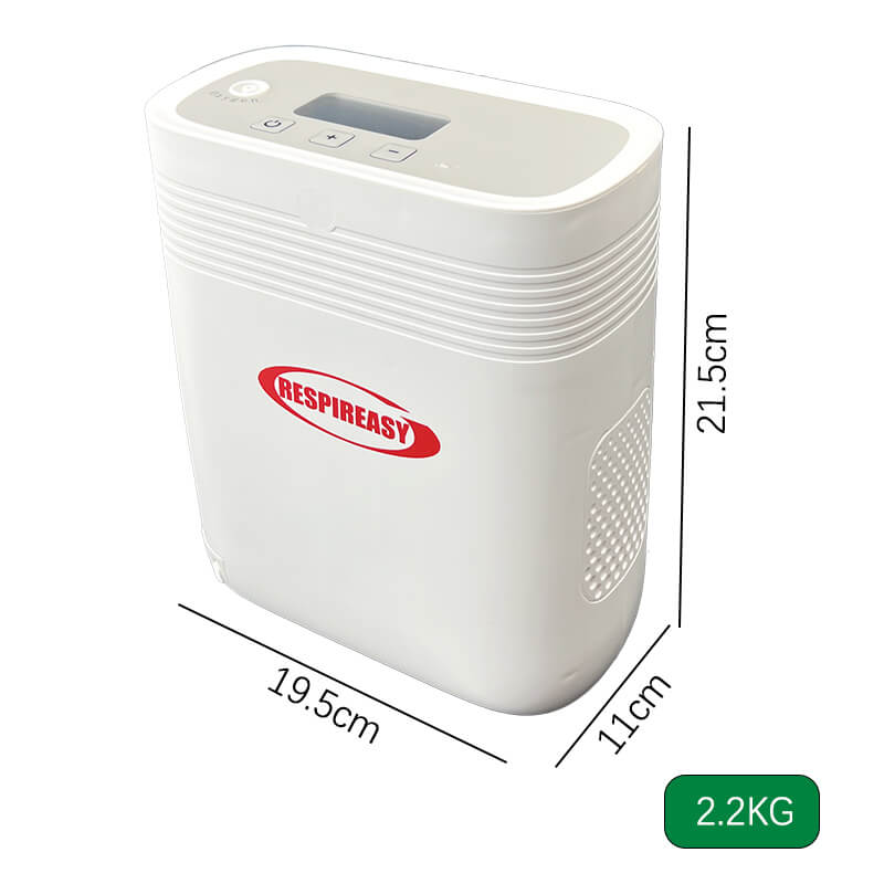 Small Portable 1-5L Adjustable Continuous Flow Oxygen Concentrator with Removable Battery, Suitable for Home and Travel Use RESPIREASY RE-Y5
