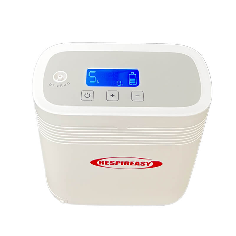 Small Portable 1-5L Adjustable Continuous Flow Oxygen Concentrator with Removable Battery, Suitable for Home and Travel Use RESPIREASY RE-Y5