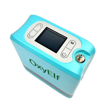 Mini Portable 1-7L Adjustable Pulse Flow Oxygen Concentrator for Home and Travel Use with Removable Lithium Battery OxyElf Elf-Y7