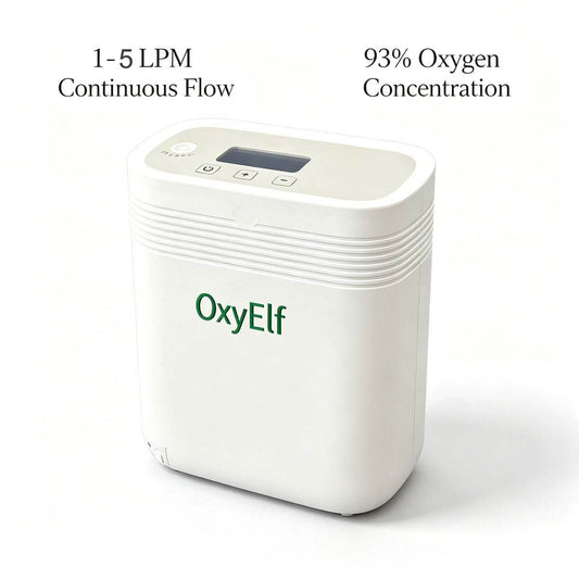 Small Portable 1-5L Adjustable Continuous Flow Oxygen Concentrator with Removable Battery, Suitable for Home and Travel Use OxyElf Elf-Y5