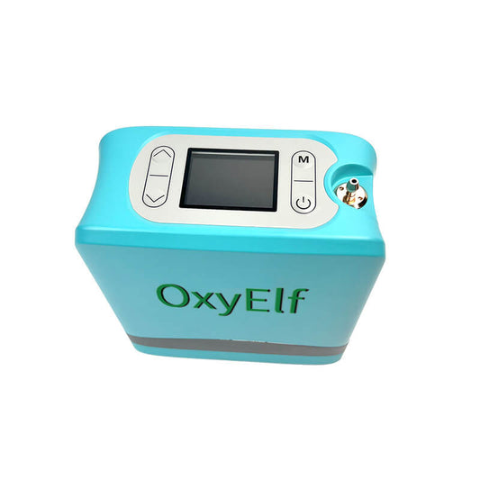 Mini Portable 1-7L Adjustable Pulse Flow Oxygen Concentrator for Home and Travel Use with Removable Lithium Battery OxyElf Elf-Y7