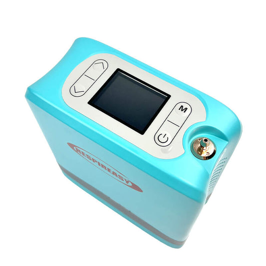 Mini Portable 1-7L Adjustable Pulse Flow Oxygen Concentrator for Home and Travel Use with Removable Lithium Battery RESPIREASY RE-Y7 .