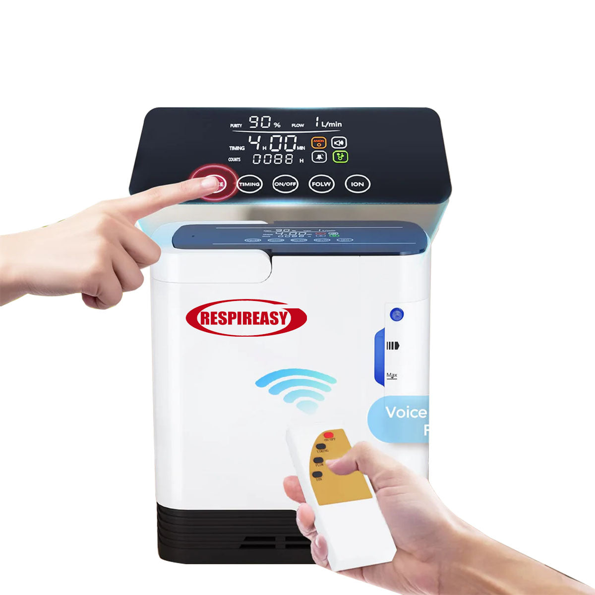 Home Oxygen Concentrator, Adjustable From 1 To 7 Liters, Oxygen Concentration 93%, Model: RESPIREASY RE-M1L