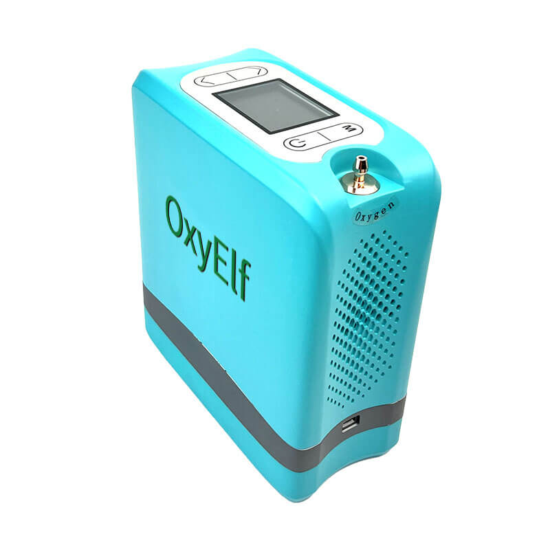 Mini Portable 1-7L Adjustable Pulse Flow Oxygen Concentrator for Home and Travel Use with Removable Lithium Battery OxyElf Elf-Y7