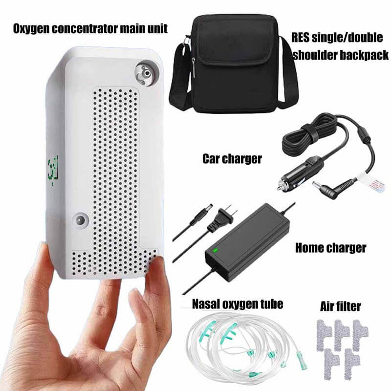 Mini Portable 1-6L Adjustable Oxygen Concentrator with Detachable Battery, Suitable for Home and Travel use