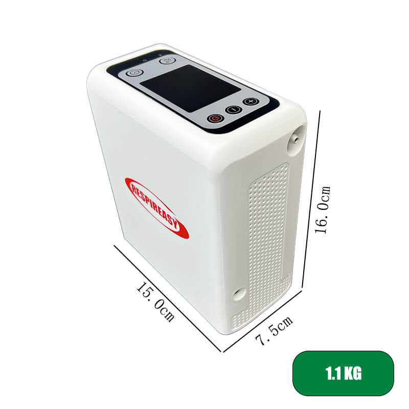 Mini Portable 1-6L Adjustable Oxygen Concentrator with Detachable Battery, Suitable for Home and Travel use RESPIREASY RES