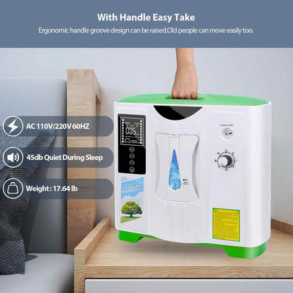 Oxygen Concentrator 2-9 Liter Continuous Flow Adjustable, 93% Oxygen Concentration, Silent Home Oxygen Concentrator