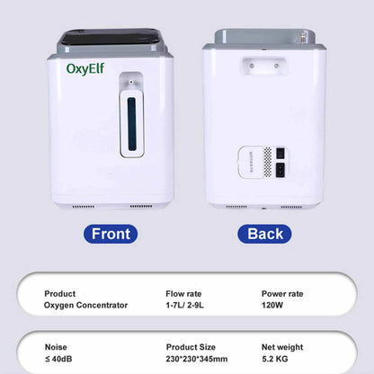 Home Use Oxygen Concentrator, 93% High Purity, Adjustable Flow Rate 1-7 Liters , Integrated Oxygen Nebulizer, Low Noise, Suitable For Home and Personal Care