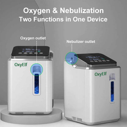 Home Use Oxygen Concentrator, 93% High Purity, Adjustable Flow Rate 1-7 Liters , Integrated Oxygen Nebulizer, Low Noise, Suitable For Home and Personal Care